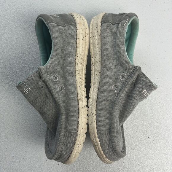 Hey Dude Wally Youth Stretch Grey Round Toe Low Cut Memory Foam Chukka Loafer Y1 - Picture 6 of 8